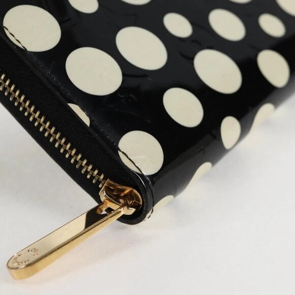 LOUIS VUITTON Vernis Yayoi Kusama Zippy Wallet White Black - Picture 12 of 16